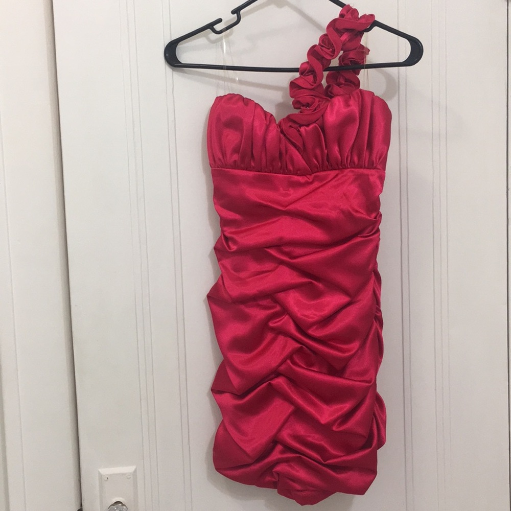 My Michelle Red ruffled party Dress
